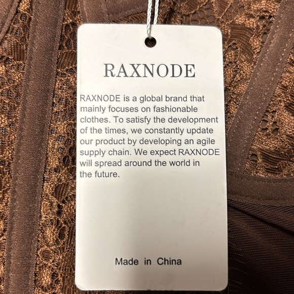 Raxnode Brown Lace Corset Top New With Tags Size Large - Picture 2 of 8